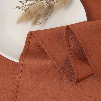 maxmill Round Slubby Textured Tablecloth Spill-Proof Wrinkle Free Soft Jacquard - Image 8