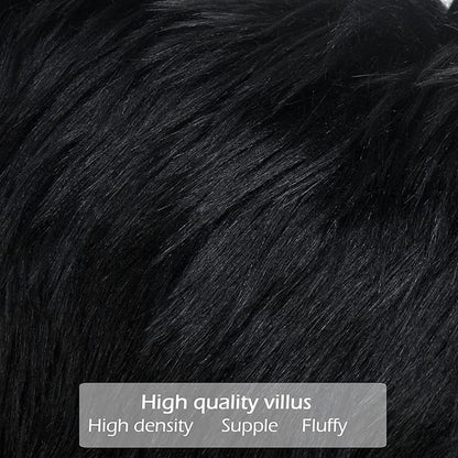 LIGICKY Set of 2 Decorative Black Fluffy Throw Pillow Cover Faux Fur Shams - Image 4