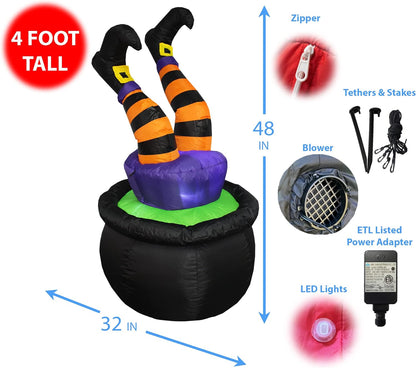 4 FT Tall Halloween Inflatable Three Pumpkins LED Lights Decor