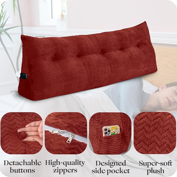 Large Bolster Triangular Headboard Wedge Backrest Positioning Support Bed Rest - Image 3
