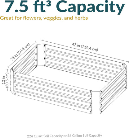 sunnydaze rectangle galvanized raised garden bed for vegetables, package contents
