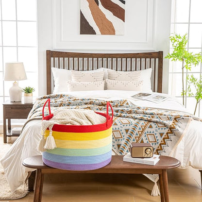 KAKAMAY Large Blanket Basket, Woven Baskets - Image 8