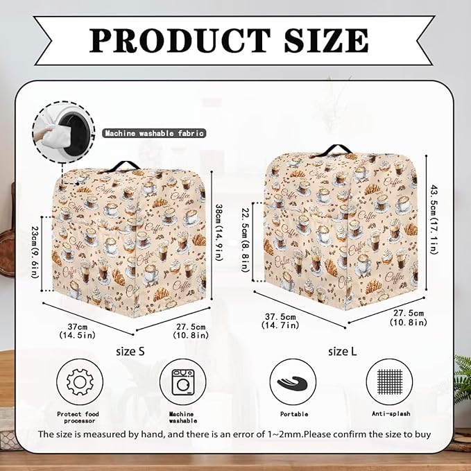 Coffee Pattern Mixer Covers Universal Stand Mixer Dust Cover Compatible - Image 6