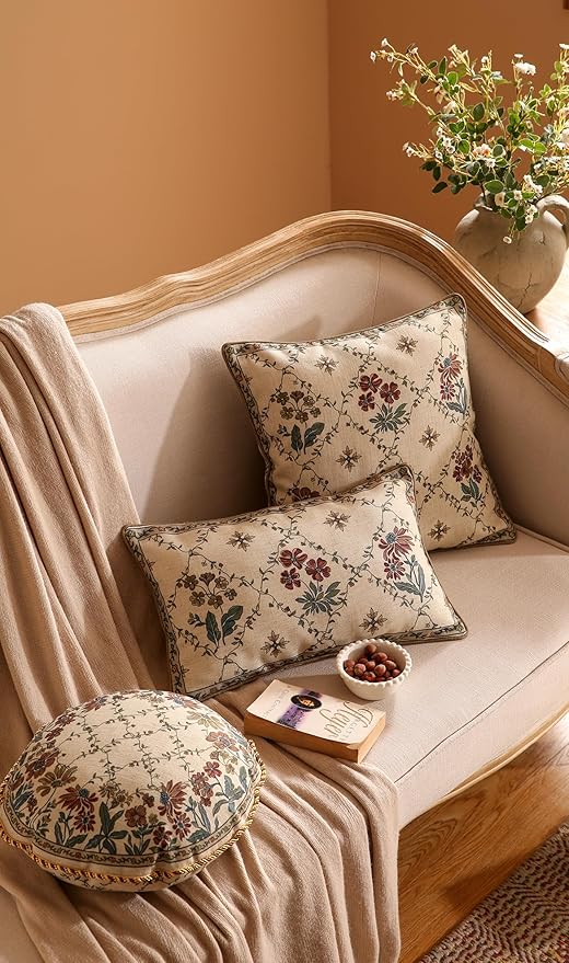 patdrea Designer Throw Pillow Covers Set of 2, Rectangle Vintage Light Brown - Image 7