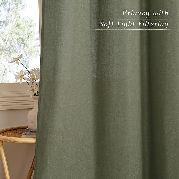 NICETOWN Linen Curtains 84 inch Long, Grommet Thick Linen Blend Window - Image 3