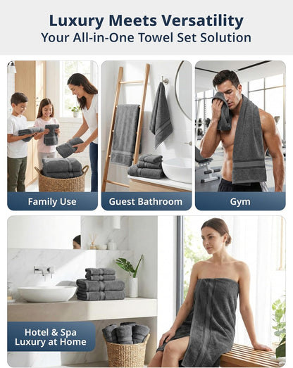 lane linen bath towel set 100% cotton 18 showing dimensions