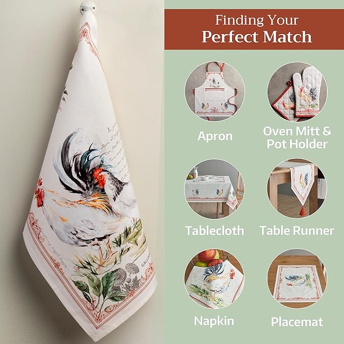 Maison d' Hermine Kitchen Towels Set of 2 100% Cotton 27.50" x 20" Reusable - Image 5