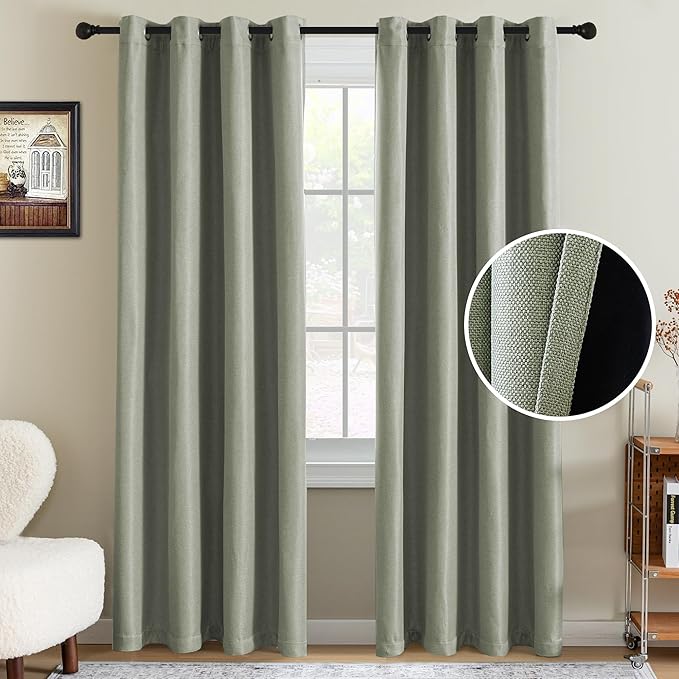 H.VERSAILTEX 95% Blackout Linen Curtains 84 Inches Long by HVERSAILTEX