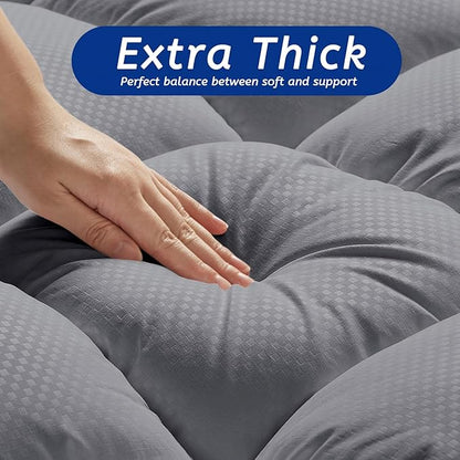 King Size Mattress Topper for Back Pain, Cooling Extra Thick Mattress Pad Cover - Image 4