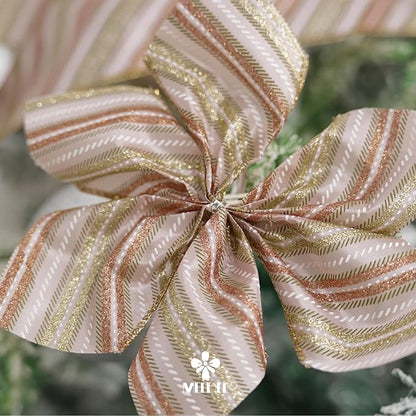 MEEDEE Pink Diagonal Striped Ribbon 2.5 Inch Blue Satin - Image 6
