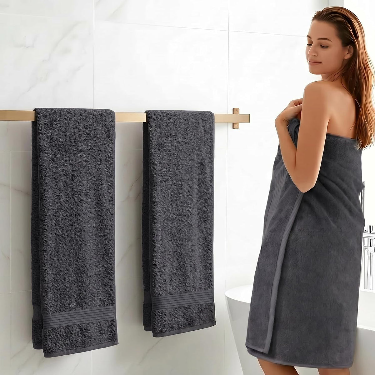 utopia towels 6 pack bath towels, 27x54 in, view 9
