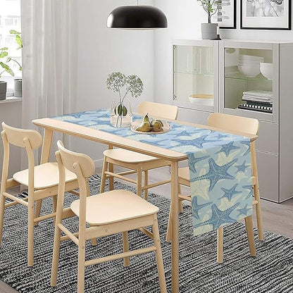 Coastal Starfish Kitchen Table Runner Nautical Beach Seaside Ocean Blue Gray - Image 8