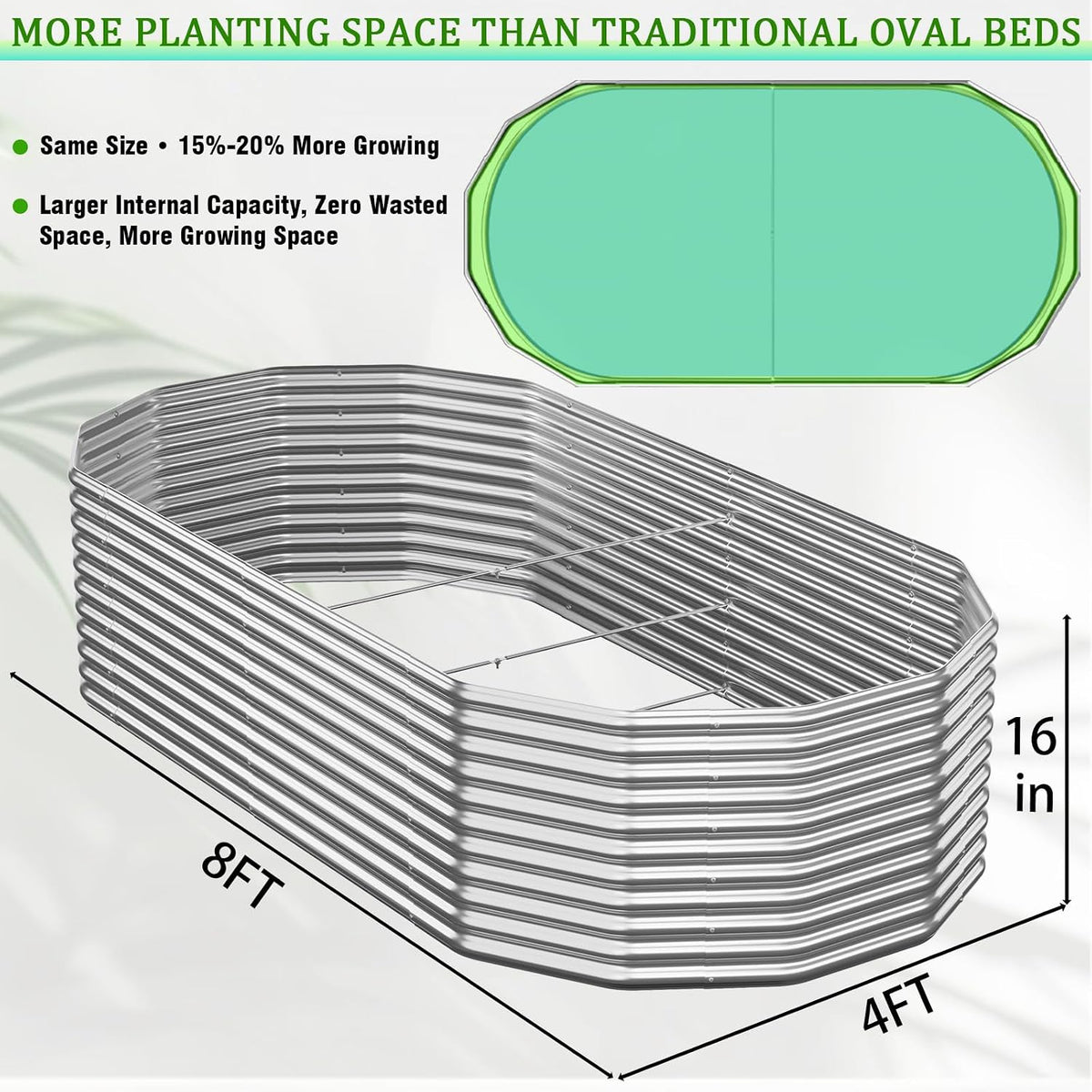 raised garden bed outdoor upgrade oval 2 pack shown in use