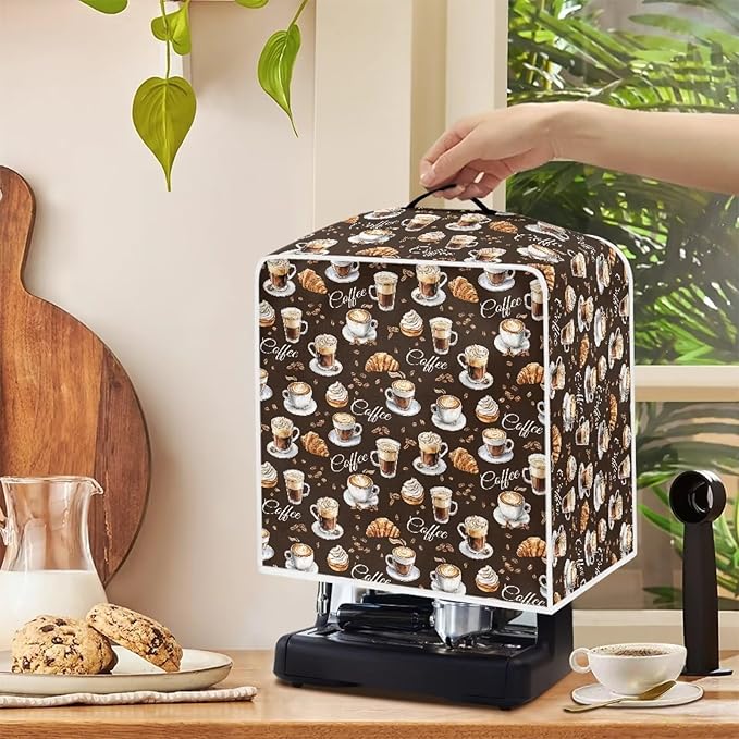 Coffee Maker Covers With Top Handle Folding Coffee Machine Dust Covers - Image 4