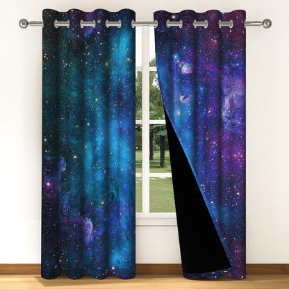galaxy outer space blackout curtains for bedroom boys, main product view