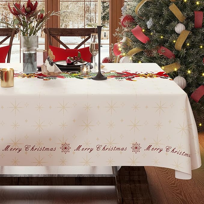Christmas Rectangle Table Cloth, 100% Waterproof Tablecloth, Christmas - Image 6