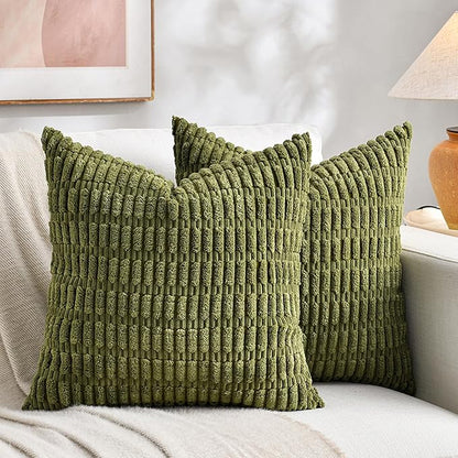 Fancy Homi 4 Packs Boho Moss Green Decorative Throw Pillow Covers 22x22 Inch - Image 6