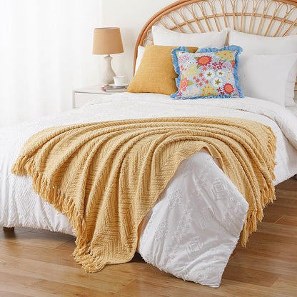BATTILO HOME Gold Throw Blanket - Image 6