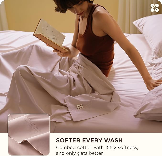 Bedsure Cooling Sheets, Rayon Derived from Bamboo & Cotton Blend, GentleSoft - Image 3