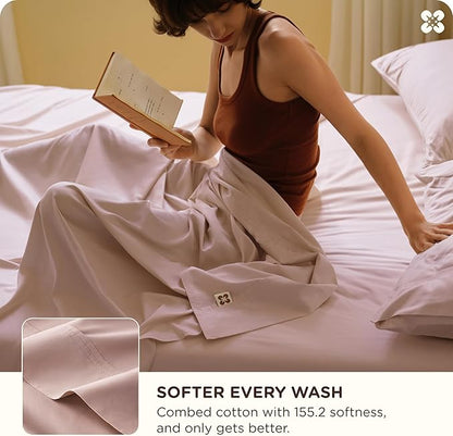 Bedsure Cooling Sheets, Rayon Derived from Bamboo & Cotton Blend, GentleSoft - Image 3