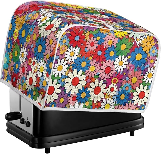 Daisy Flowers Printed Toaster Cover 2 Slice Wide Slot, Washable Kitchen - Image 6