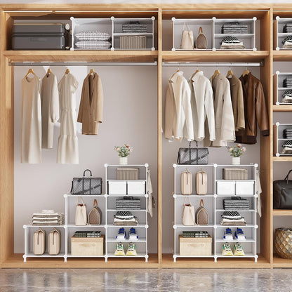 awtatos 6 cube closet organizer storage shelves, white showing dimensions
