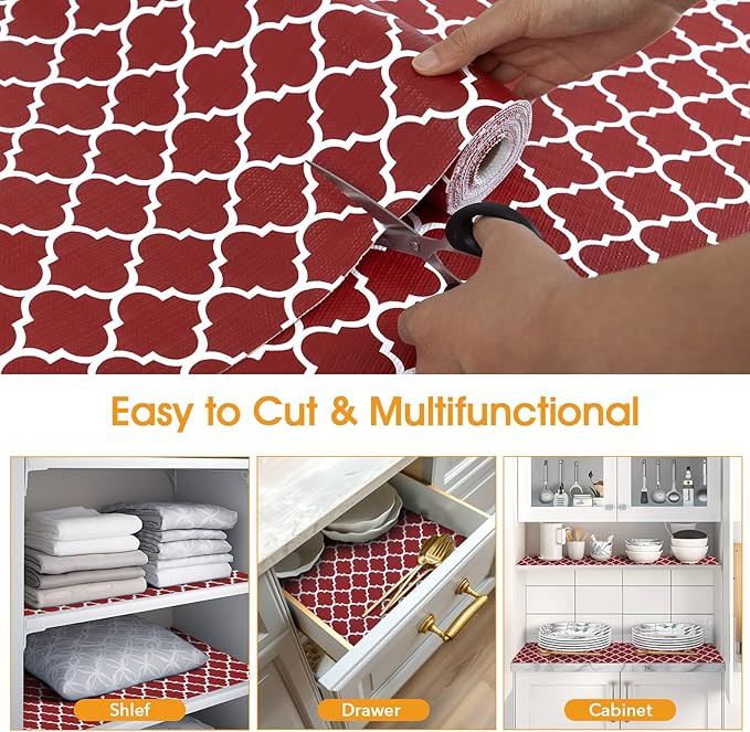 Shelf and Drawer Liner for Kitchen Cabinets Non-Adhesive, Strong Grip Non-Slip - Image 5