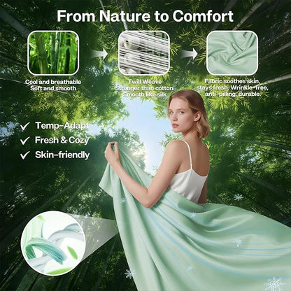 MR&HM California King Fitted Sheet, Ultra-Soft Rayon Derived from Bamboo & - Image 2