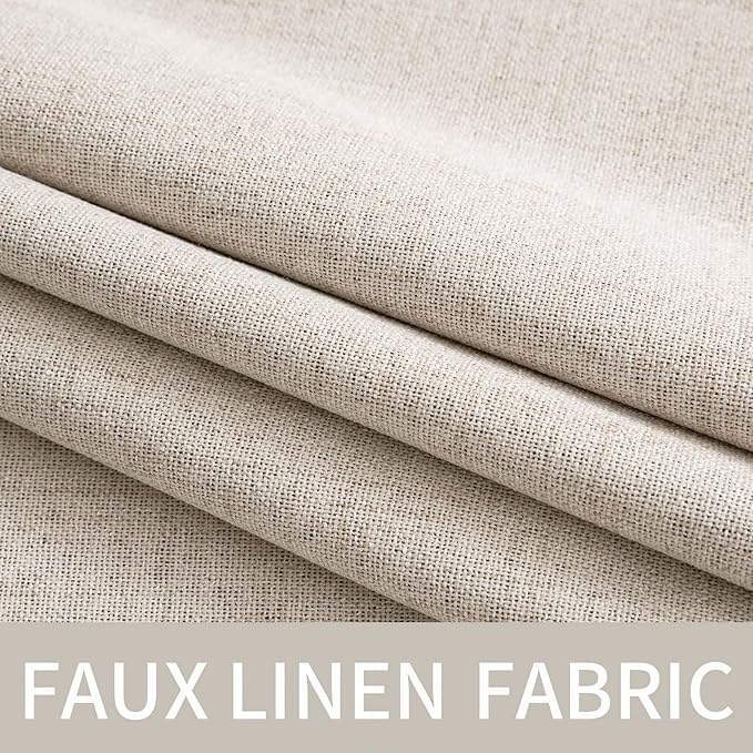 MIULEE Linen Textured Curtains for Bedroom Solid 100% Blackout Thermal - Image 5