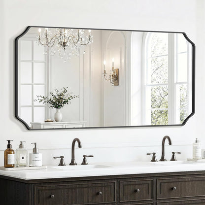 delma bathroom vanity mirror, black framed aluminum bathroom, main product view