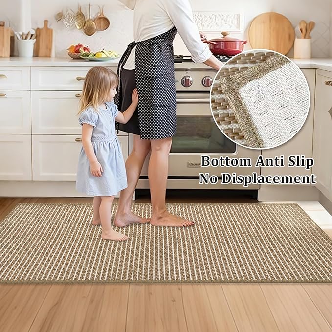 Braided Bathroom Runner Rug, Super Absorbent 24"x48" Non Slip Bath Mats - Image 3
