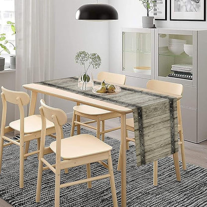 Wooden Barn Doors Table Runner Wood Rustic Farm Farmhouse Country Retro Metal - Image 4