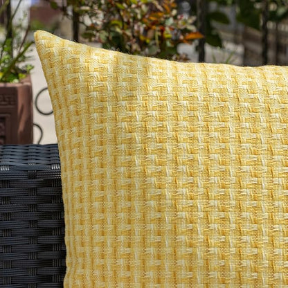 Kevin Textile Outdoor Waterproof Throw Pillow Covers Pack of 2 Weaving Texture - Image 4