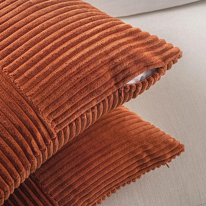 Fancy Homi Set of 2 Burnt Orange Boho Long Lumbar Body Decorative Throw Pillow - Image 4