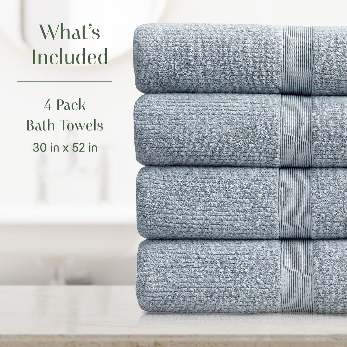springtree home 100% cotton bath towel set | shown in use