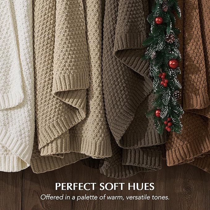 EVERGRACEHOME Chunky Chenille Knit Throw Blanket - Image 6