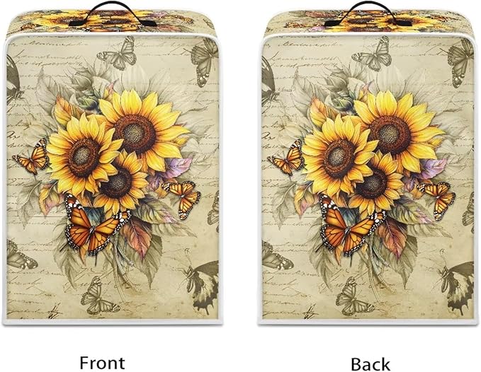 Mumeson Butterfly Sunflower Coffee Maker Cover, Universal Waterproof and - Image 2