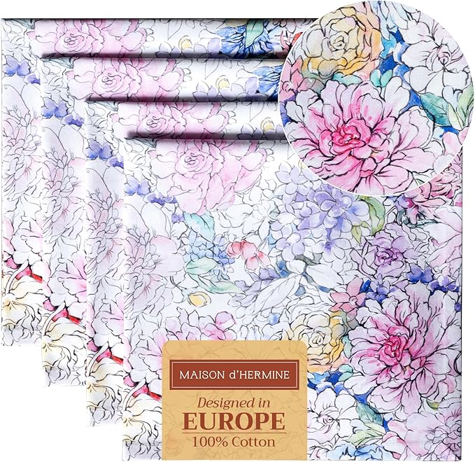 Maison d' Hermine Cloth Napkins Set of 4 100% Cotton Everyday Reusable Square by MaisondHermine