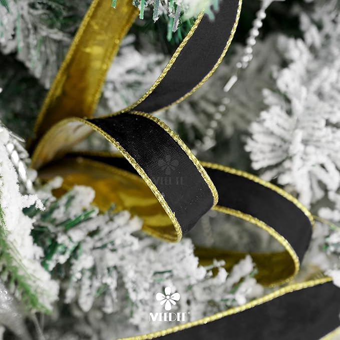 MEEDEE Black and Gold Velvet Ribbon - Image 7