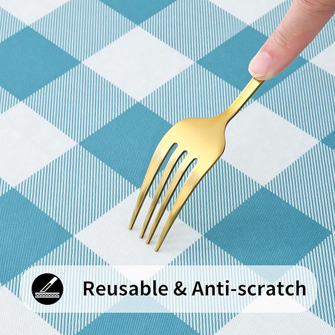 Smiry Rectangle Picnic Table Cloth, Elastic Waterproof Fitted Vinyl Tablecloths - Image 7