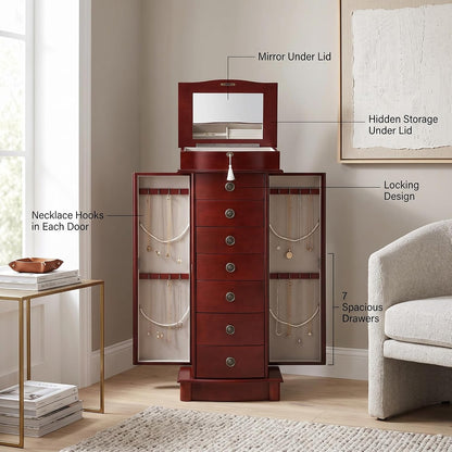 hives and honey nora jewelry armoire cabinet with showing dimensions