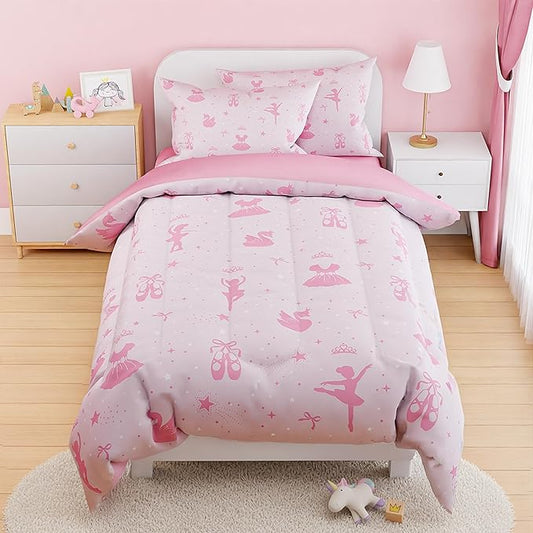 SANDJEST Ballerina Comforter Set Full Size 98x86in by SANDJEST
