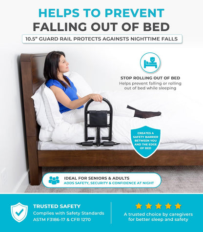 stander prime bed handle, bariatric safety bar for, close-up detail