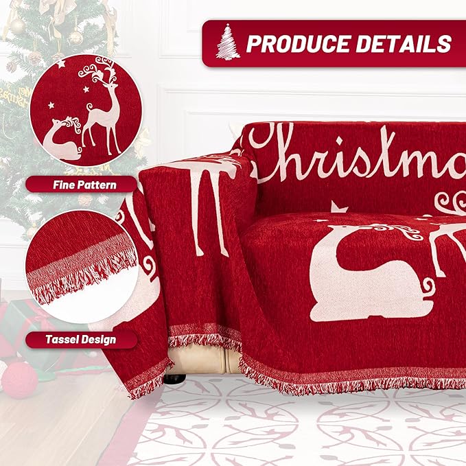 MYSKY HOME Christmas Couch Cover - Image 3