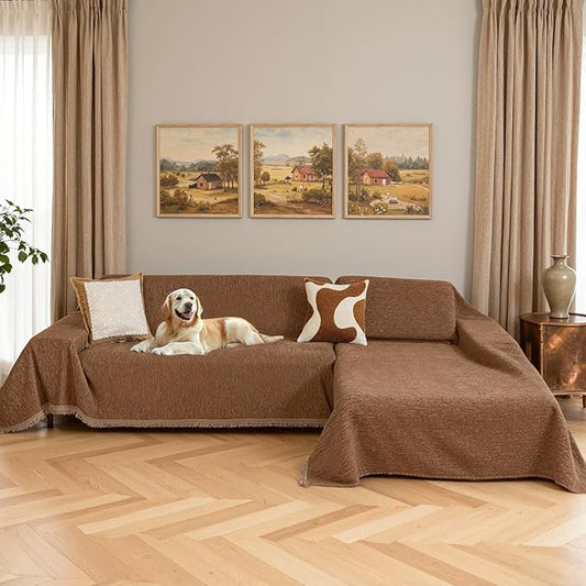 MYSKY HOME Sectional Slipcover Furniture Protector, Couch Cover by MYSKYHOME