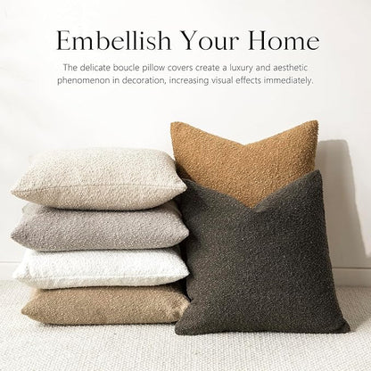 Foindtower Pack of 2, Decorative Textured Boucle Throw Pillow Covers Accent - Image 6