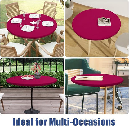 Round Spandex Tablecloth, Elastic Fitted Waterproof Tablecloths - Image 9