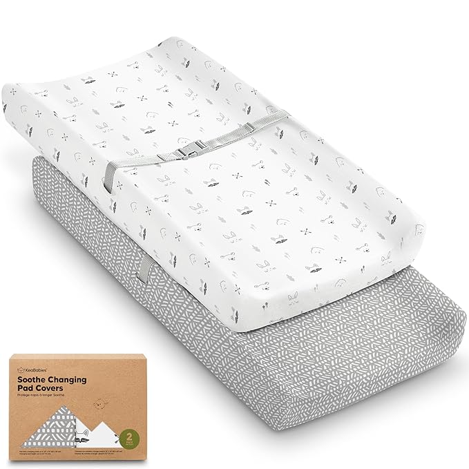 2-Pack Organic Changing Pad Covers by KeaBabies