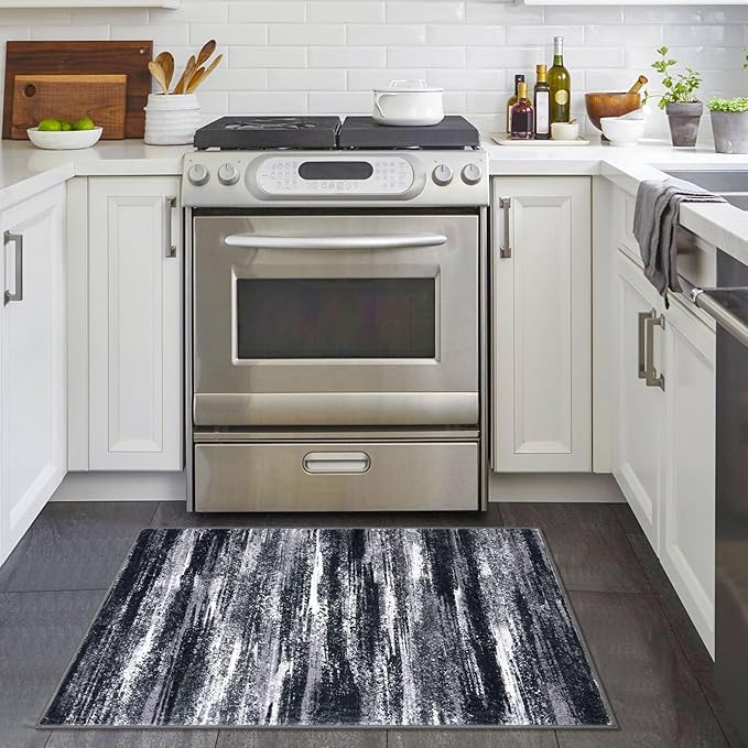 Modern Abstract Entryway Rug Indoor 2x3 Washable Rug Non-Slip Soft Small Area - Image 2