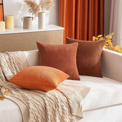 MIULEE Pack of 2 Corduroy Soft Soild Decorative Square Throw Pillow Covers - Image 7
